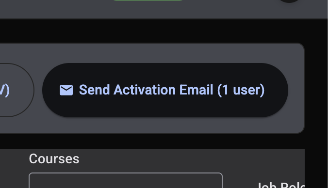 Send activation email confirmation dialog